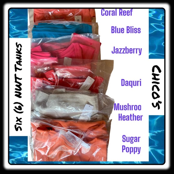 NWT NIB Chicos tank “Coral Reef” (coral) sz 3 (14-16) - Picture 6 of 6